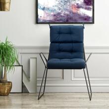 COSTWAY 22''x44'' Back Chair Cushion Tufted Pillow Patio Seating Pad Navy - 藍色 - 查看 4