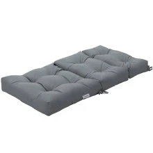 COSTWAY 22''x44'' Back Chair Cushion Tufted Pillow Patio Seating Pad Gray - 灰色 - 查看 11