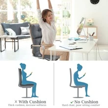 COSTWAY 22''x44'' Back Chair Cushion Tufted Pillow Patio Seating Pad Gray - 灰色 - 查看 8
