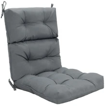 COSTWAY 22''x44'' Back Chair Cushion Tufted Pillow Patio Seating Pad Gray - 灰色 - 查看 2