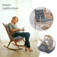 COSTWAY 22''x44'' Back Chair Cushion Tufted Pillow Patio Seating Pad Gray - 灰色 - 查看 7