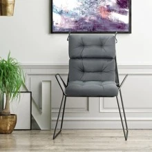 COSTWAY 22''x44'' Back Chair Cushion Tufted Pillow Patio Seating Pad Gray - 灰色 - 查看 4