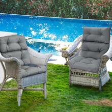 COSTWAY 22''x44'' Back Chair Cushion Tufted Pillow Patio Seating Pad Gray - 灰色 - 查看 5
