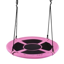 Goplus 40'' Flying Saucer Tree Swing Indoor Outdoor Play Set Kids Christmas Gift - Pink - View 9