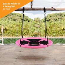 Goplus 40'' Flying Saucer Tree Swing Indoor Outdoor Play Set Kids Christmas Gift - Pink - View 5