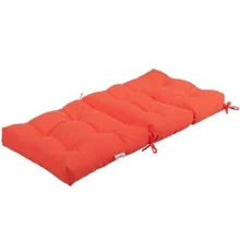 COSTWAY 22''x44'' Back Chair Cushion Tufted Pillow Patio Seating Pad Orange - Orange - View 10