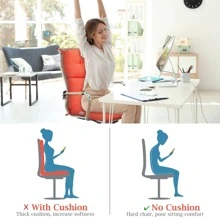 COSTWAY 22''x44'' Back Chair Cushion Tufted Pillow Patio Seating Pad Orange - Orange - View 7