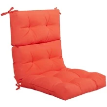 COSTWAY 22''x44'' Back Chair Cushion Tufted Pillow Patio Seating Pad Orange - Orange - View 2