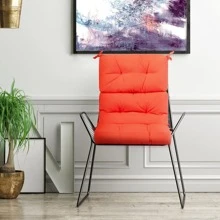 COSTWAY 22''x44'' Back Chair Cushion Tufted Pillow Patio Seating Pad Orange - Orange - View 4