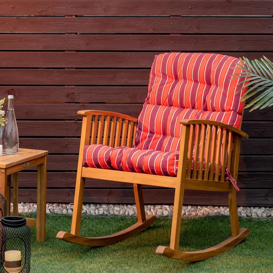 COSTWAY 22''x44'' Back Chair Cushion Tufted Pillow Patio Seating Pad Red - 紅色 - 查看 1