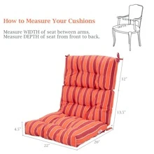 COSTWAY 22''x44'' Back Chair Cushion Tufted Pillow Patio Seating Pad Red - 紅色 - 查看 3