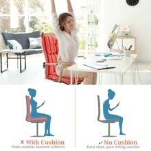 COSTWAY 22''x44'' Back Chair Cushion Tufted Pillow Patio Seating Pad Red - 紅色 - 查看 8