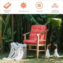 COSTWAY 22''x44'' Back Chair Cushion Tufted Pillow Patio Seating Pad Red - 紅色 - 查看 6