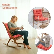 COSTWAY 22''x44'' Back Chair Cushion Tufted Pillow Patio Seating Pad Red - 紅色 - 查看 7