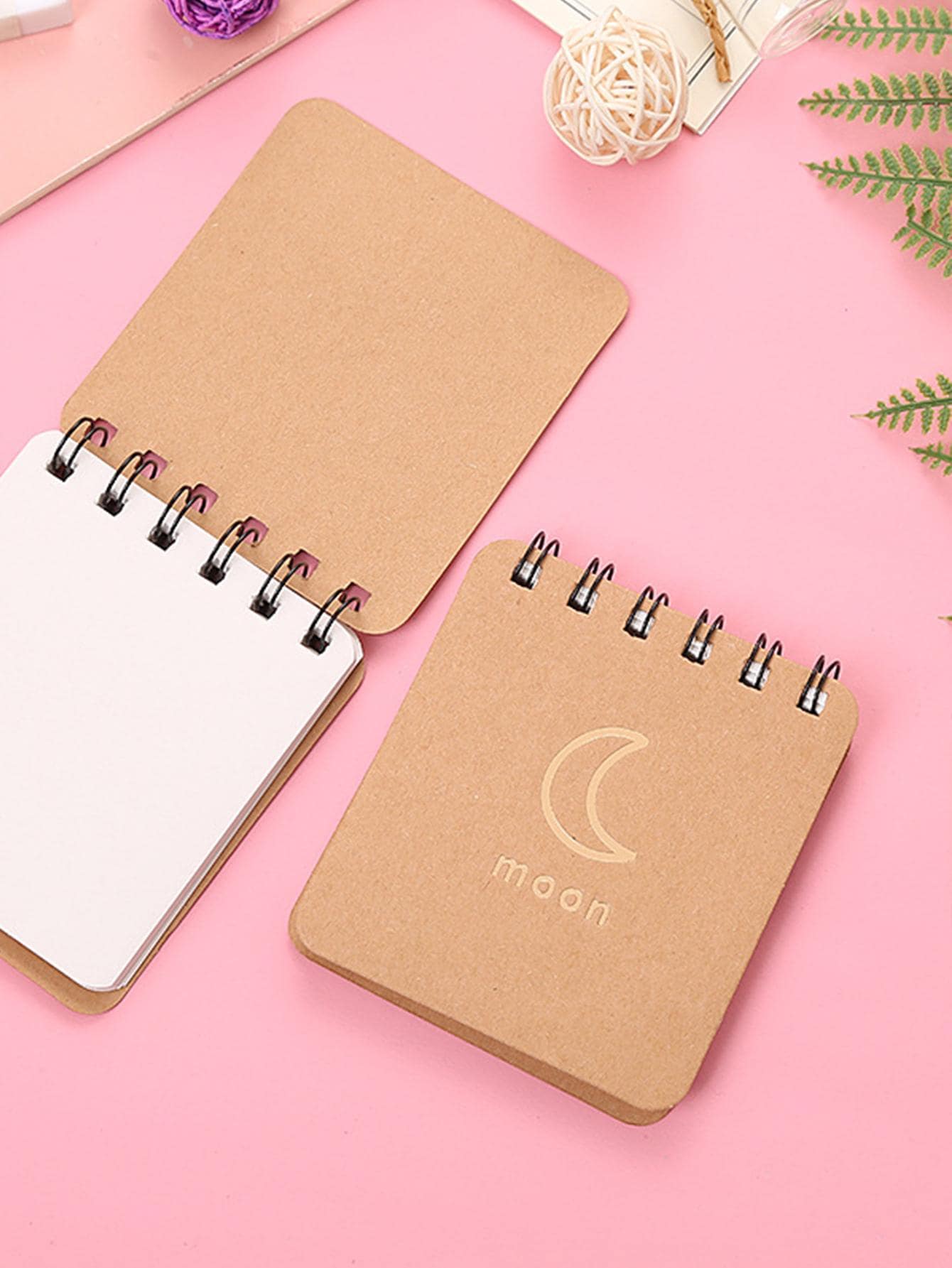 1 Chữ Đồ Họa Xoắn Ốc Memo Pad Đơn Giản Di Động Viết Được Note Dành Cho Văn Phòng, Trường Học, Sinh Viên - màu nâu - Xem 1