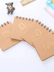 1 Chữ Đồ Họa Xoắn Ốc Memo Pad Đơn Giản Di Động Viết Được Note Dành Cho Văn Phòng, Trường Học, Sinh Viên - màu nâu - Xem 2
