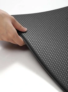 1pc Simple Black Durable Mat, Polyester Waterproof Anti-slip Floor Mat For Household - Black - View 4