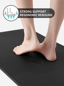 1pc Simple Black Durable Mat, Polyester Waterproof Anti-slip Floor Mat For Household - Black - View 7