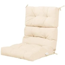 COSTWAY 22'' X44'' Indoor Outdoor Back Chair Cushion Tufted Pillow Patio Seating Pad Beige - 米色 - 查看 2