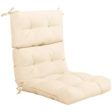 COSTWAY 22'' X44'' Indoor Outdoor Back Chair Cushion Tufted Pillow Patio Seating Pad Beige - 米色 - 查看 8