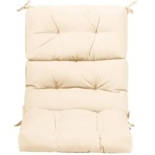 COSTWAY 22'' X44'' Indoor Outdoor Back Chair Cushion Tufted Pillow Patio Seating Pad Beige - 米色 - 查看 9