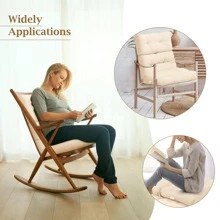COSTWAY 22'' X44'' Indoor Outdoor Back Chair Cushion Tufted Pillow Patio Seating Pad Beige - 米色 - 查看 5