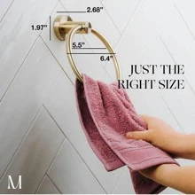 1 Thanh Treo Khăn Bằng Thép Không Gỉ, Đồng Bằng Đơn Giản Treo Tường Nhà Tắm Giá Treo Khăn Cho Gia Đình - Vàng - Xem 4