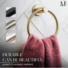 1 Thanh Treo Khăn Bằng Thép Không Gỉ, Đồng Bằng Đơn Giản Treo Tường Nhà Tắm Giá Treo Khăn Cho Gia Đình - Vàng - Xem 3