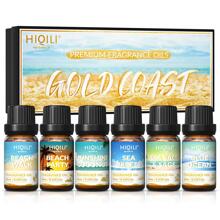 Premium 6 Fragrance Oil Set Gold Coast Diffuser Aromatherapy Lotion Candle Soap Perfume Essential Oil Gift Kit Skin Care Hair Bath Summer SPA Home Fragrance For Father's Mother's Day Valentine Sunshine Coconut,Sea Salt & Sage,Beach Party,Blue Ocean - 淺藍色 - 查看 1