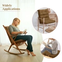 COSTWAY 22'' X44'' Indoor Outdoor Back Chair Cushion Tufted Pillow Patio Seating Pad Brown - 棕色 - 查看 5