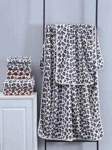 1入組豹紋圖案隨機色毛巾或者1入組浴巾 - 彩色 - 查看 3