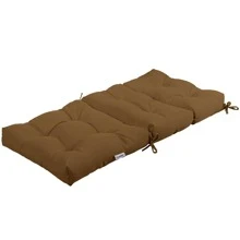 COSTWAY 22'' X44'' Indoor Outdoor Back Chair Cushion Tufted Pillow Patio Seating Pad Brown - 棕色 - 查看 10