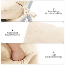 COSTWAY 22'' X44'' Indoor Outdoor Back Chair Cushion Tufted Pillow Patio Seating Pad Beige - 米色 - 查看 10