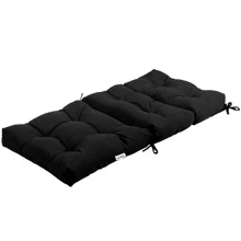 COSTWAY 22'' X44'' Indoor Outdoor Back Chair Cushion Tufted Pillow Patio Seating Pad Black - 黑色 - 查看 8