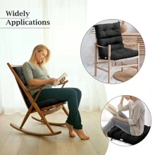 COSTWAY 22'' X44'' Indoor Outdoor Back Chair Cushion Tufted Pillow Patio Seating Pad Black - 黑色 - 查看 5