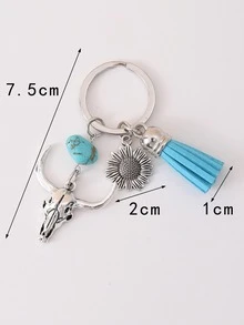 1 Phụ Nữ Đầu Gia Súc & Tua Rua Charm Móc Khóa Thời Trang, Cho Cuộc Sống Hàng Ngày - Nhiều màu - Xem 3