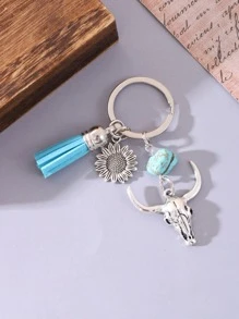 1 Phụ Nữ Đầu Gia Súc & Tua Rua Charm Móc Khóa Thời Trang, Cho Cuộc Sống Hàng Ngày - Nhiều màu - Xem 4