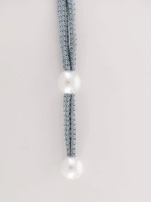 1 Viên Ngọc Trai Giả Trang Trí Màn Thắt Lưng, Polyester Đơn Giản Màn Dây Buộc Cho Hộ Gia Đình - Xám - Xem 2