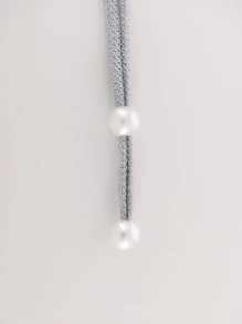 1 Viên Ngọc Trai Giả Trang Trí Màn Thắt Lưng, Polyester Đơn Giản Màn Dây Buộc Cho Hộ Gia Đình - Xám - Xem 3
