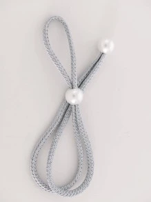 1 Viên Ngọc Trai Giả Trang Trí Màn Thắt Lưng, Polyester Đơn Giản Màn Dây Buộc Cho Hộ Gia Đình - Xám - Xem 4