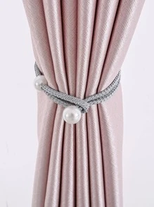 1 Viên Ngọc Trai Giả Trang Trí Màn Thắt Lưng, Polyester Đơn Giản Màn Dây Buộc Cho Hộ Gia Đình - Xám - Xem 5