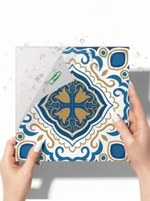 12pcs Vintage Mandala Pattern Waterproof Floor Sticker, PVC Self-adhesive Floor Decorative Sticker For Home Decor - Multicolor - View 2