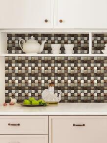 10pcs/Set Mosaic Pattern Wall Tile Sticker, Modern Color Block PVC Peel And Stick Backsplash Tile For Household, Renovation Stickers Peel Wall Panels, Wall Paper, Wallpapers, Spring Decoration Items Refresh Your Home, Rama Decoration Stickers