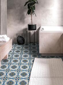 12pcs Vintage Mandala Pattern Waterproof Floor Sticker, PVC Self-adhesive Floor Decorative Sticker For Home Decor - Multicolor - View 8