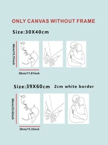 3 Cái/bộ Sợi Hóa Học Unframed Tranh Hiện Đại Trừu Tượng Hình Đồ Họa Treo Tường Tranh Nghệ Thuật Cho Trang Trí Tường Nhà - Đen và trắng - Xem 2