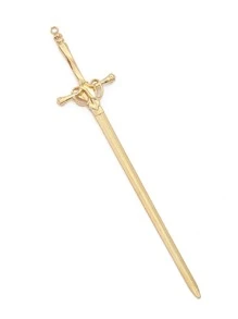 1pc Women's New Chinese Style Ancient Sword Hair Clip, 20cm/7.87in, Decorative Hair Accessory, Hair Accessories, Head Accessories - Gold - View 2