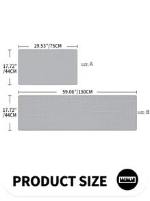 1 Cái Đơn Giản Màu Xám Bền Sàn, Polyester Chống Thấm Nước Chống Trơn Trượt Nhà Sàn - Xám - Xem 5
