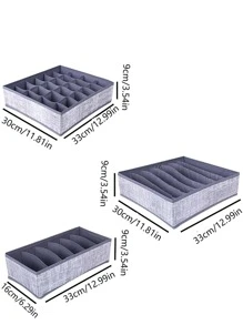 3 Gói 18 Lưới Hộp Bảo Quản Đồ Lót Màu Xám Nhạt Hộp Bảo Quản Tất Tại Nhà - Màu Xám nhạt - Xem 3