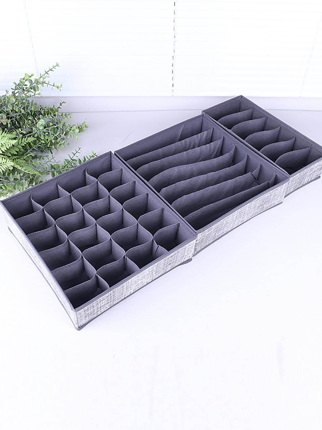 3 Gói 18 Lưới Hộp Bảo Quản Đồ Lót Màu Xám Nhạt Hộp Bảo Quản Tất Tại Nhà - Màu Xám nhạt - Xem 1