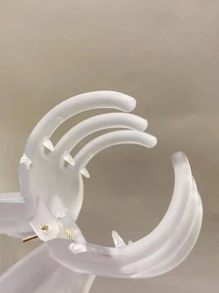 1入組女士白色蝴蝶設計時尚發髻夾，可愛的髮飾 - 白色 - 查看 6